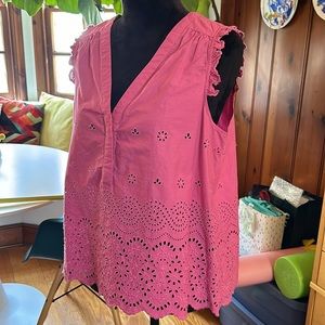 Maeve Anthro Cotton Eyelet Top